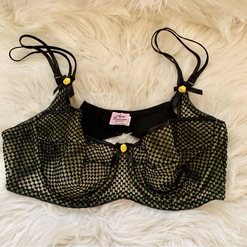 Agent Provocateur Black Mesh Underwire Bra